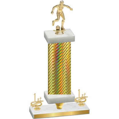 Premium Single Gold Carbon Fiber First Place Soccer Trophy