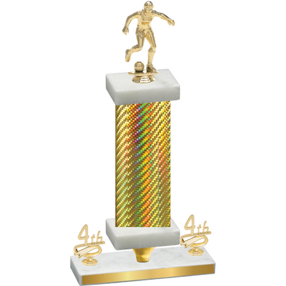 Premium Single Gold Carbon Fiber Fourth Place Soccer Trophy