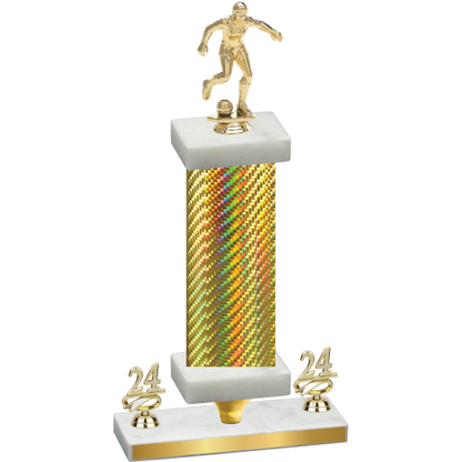 Premium Single Gold Carbon Fiber Year Soccer Trophy
