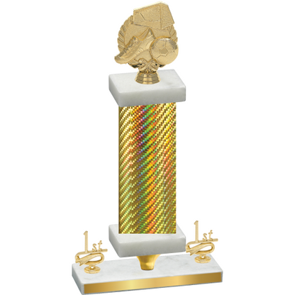 Premium Single Gold Carbon Fiber First Place Soccer Trophy
