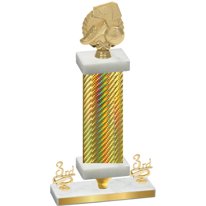 Premium Single Gold Carbon Fiber Third Place Soccer Trophy