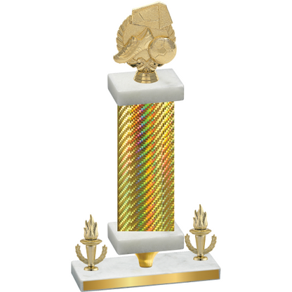 Premium Single Gold Carbon Fiber Victory Soccer Trophy