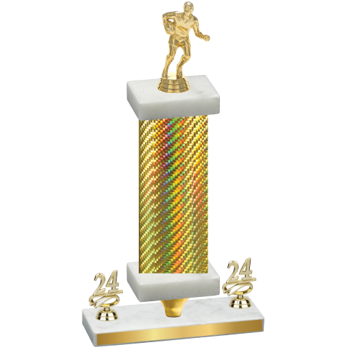 Premium Single Gold Carbon Fiber Year Rugby Trophy