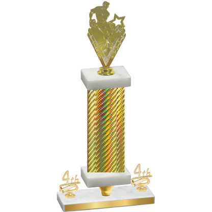 Premium Single Gold Carbon Fiber Fourth Place Rugby Trophy