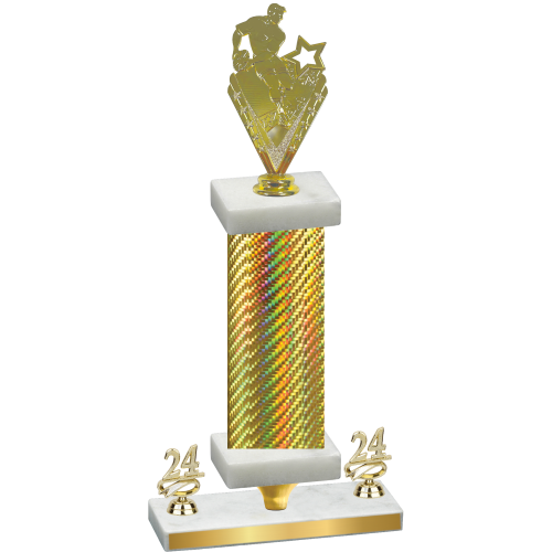 Premium Single Gold Carbon Fiber Year Rugby Trophy