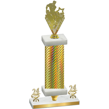 Premium Single Gold Carbon Fiber Year Rugby Trophy