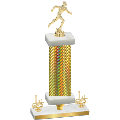 Premium Single Gold Carbon Fiber First Place Running Trophy