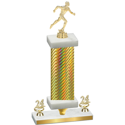 Premium Single Gold Carbon Fiber Year Running Trophy