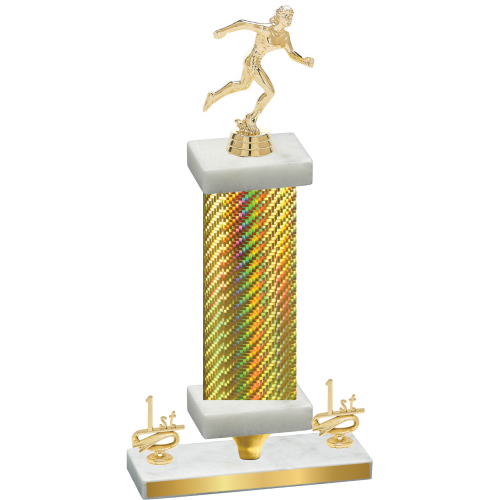 Premium Single Gold Carbon Fiber First Place Running Trophy