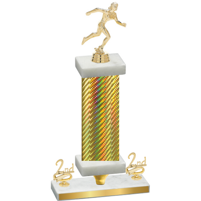 Premium Single Gold Carbon Fiber Second Place Running Trophy