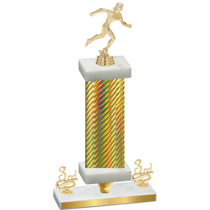 Premium Single Gold Carbon Fiber Third Place Running Trophy