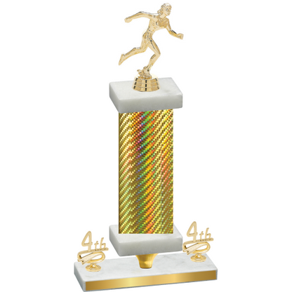 Premium Single Gold Carbon Fiber Fourth Place Running Trophy