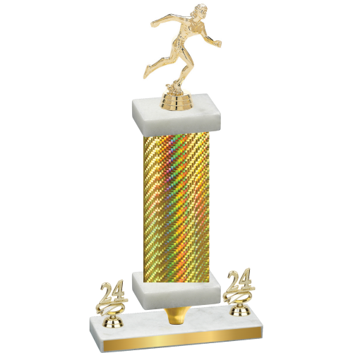 Premium Single Gold Carbon Fiber Year Running Trophy