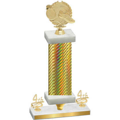 Premium Single Gold Carbon Fiber Fourth Place Running Trophy