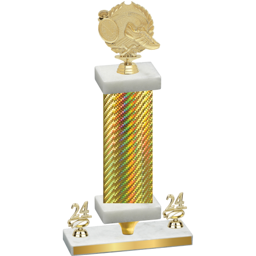 Premium Single Gold Carbon Fiber Year Running Trophy