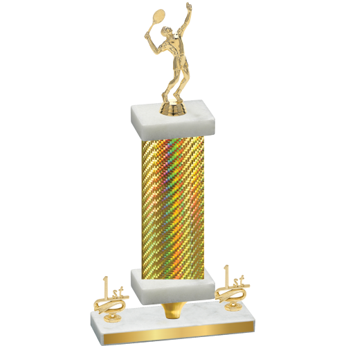 Premium Single Gold Carbon Fiber First Place Tennis Trophy