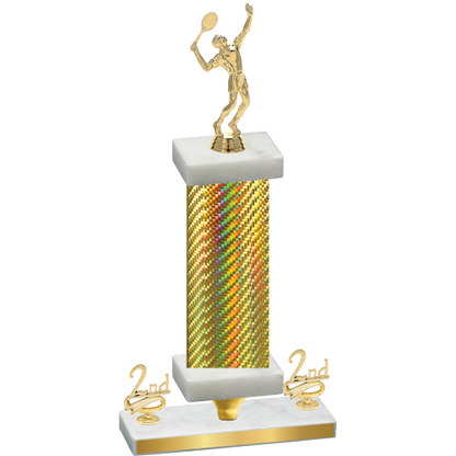 Premium Single Gold Carbon Fiber Second Place Tennis Trophy