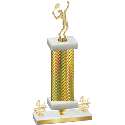 Premium Single Gold Carbon Fiber Fourth Place Tennis Trophy