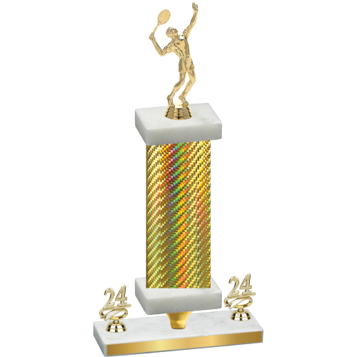 Premium Single Gold Carbon Fiber Year Tennis Trophy