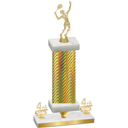 Premium Single Gold Carbon Fiber Fourth Place Tennis Trophy