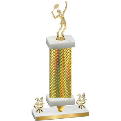 Premium Single Gold Carbon Fiber Year Tennis Trophy