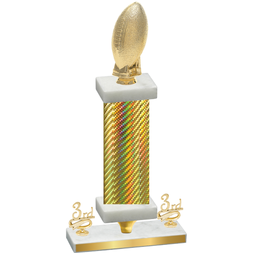 Premium Single Gold Carbon Fiber Third Place Football Trophy