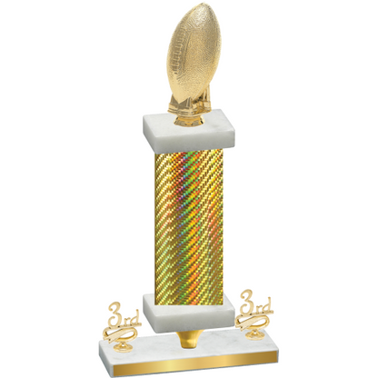 Premium Single Gold Carbon Fiber Third Place Football Trophy