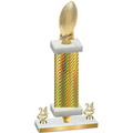 Premium Single Gold Carbon Fiber Year Football Trophy