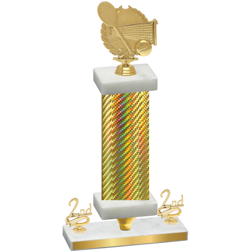 Premium Single Gold Carbon Fiber Second Place Tennis Trophy