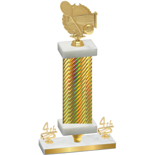 Premium Single Gold Carbon Fiber Fourth Place Tennis Trophy