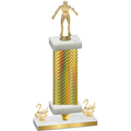 Premium Single Gold Carbon Fiber Second Place Wrestling Trophy