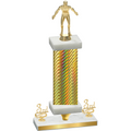 Premium Single Gold Carbon Fiber Third Place Wrestling Trophy