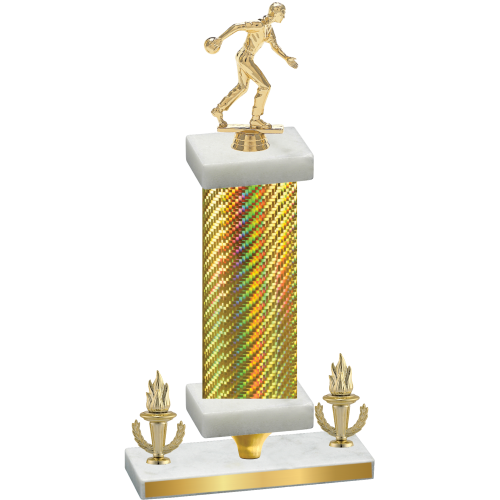 Premium Single Gold Carbon Fiber Victory Bowling Trophy