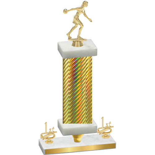 Premium Single Gold Carbon Fiber First Place Bowling Trophy