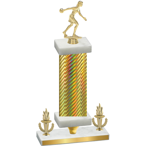 Premium Single Gold Carbon Fiber Victory Bowling Trophy
