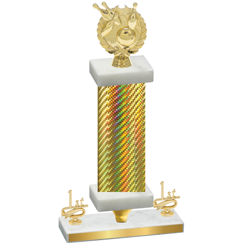 Premium Single Gold Carbon Fiber First Place Bowling Trophy