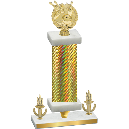 Premium Single Gold Carbon Fiber Victory Bowling Trophy