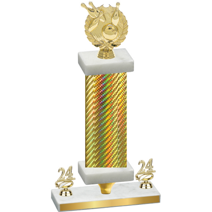 Premium Single Gold Carbon Fiber Year Bowling Trophy
