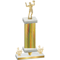 Premium Single Gold Carbon Fiber Third Place Volleyball Trophy