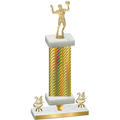 Premium Single Gold Carbon Fiber Year Volleyball Trophy
