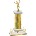 Premium Single Gold Carbon Fiber Second Place Volleyball Trophy