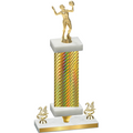 Premium Single Gold Carbon Fiber Year Volleyball Trophy