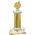 Premium Single Gold Carbon Fiber Second Place Volleyball Trophy