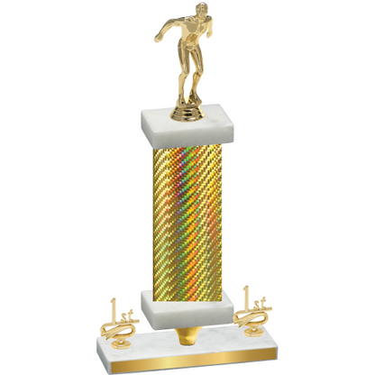 Premium Single Gold Carbon Fiber First Place Swimming Trophy