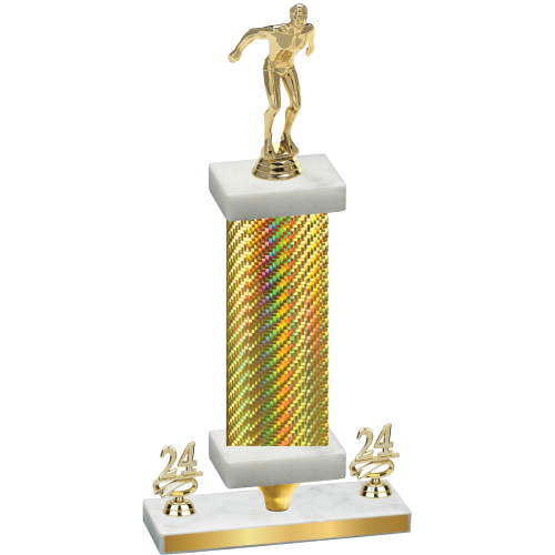 Premium Single Gold Carbon Fiber Year Swimming Trophy