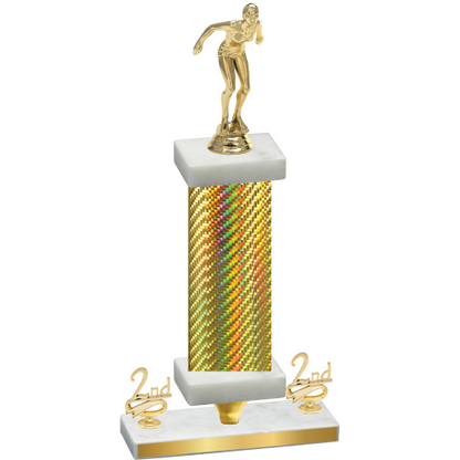 Premium Single Gold Carbon Fiber Second Place Tennis Trophy