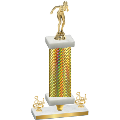 Premium Single Gold Carbon Fiber Third Place Tennis Trophy