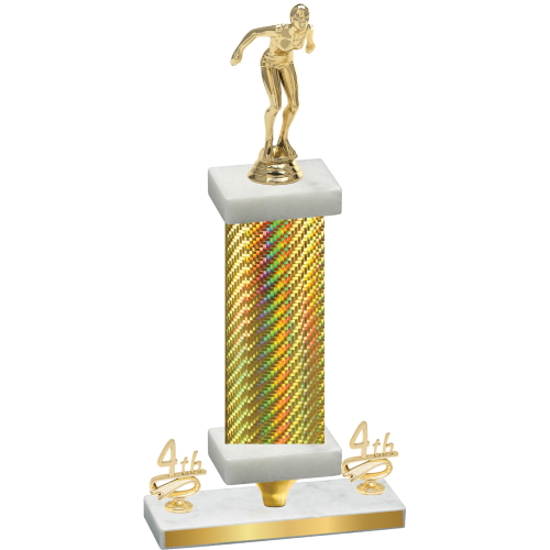 Premium Single Gold Carbon Fiber Fourth Place Tennis Trophy