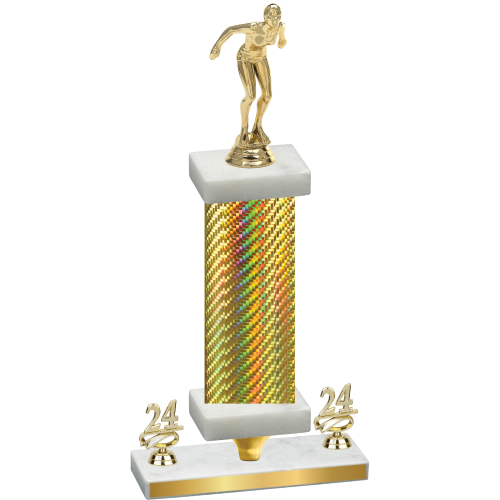 Premium Single Gold Carbon Fiber Year Tennis Trophy