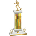 Premium Single Gold Carbon Fiber Year Football Trophy